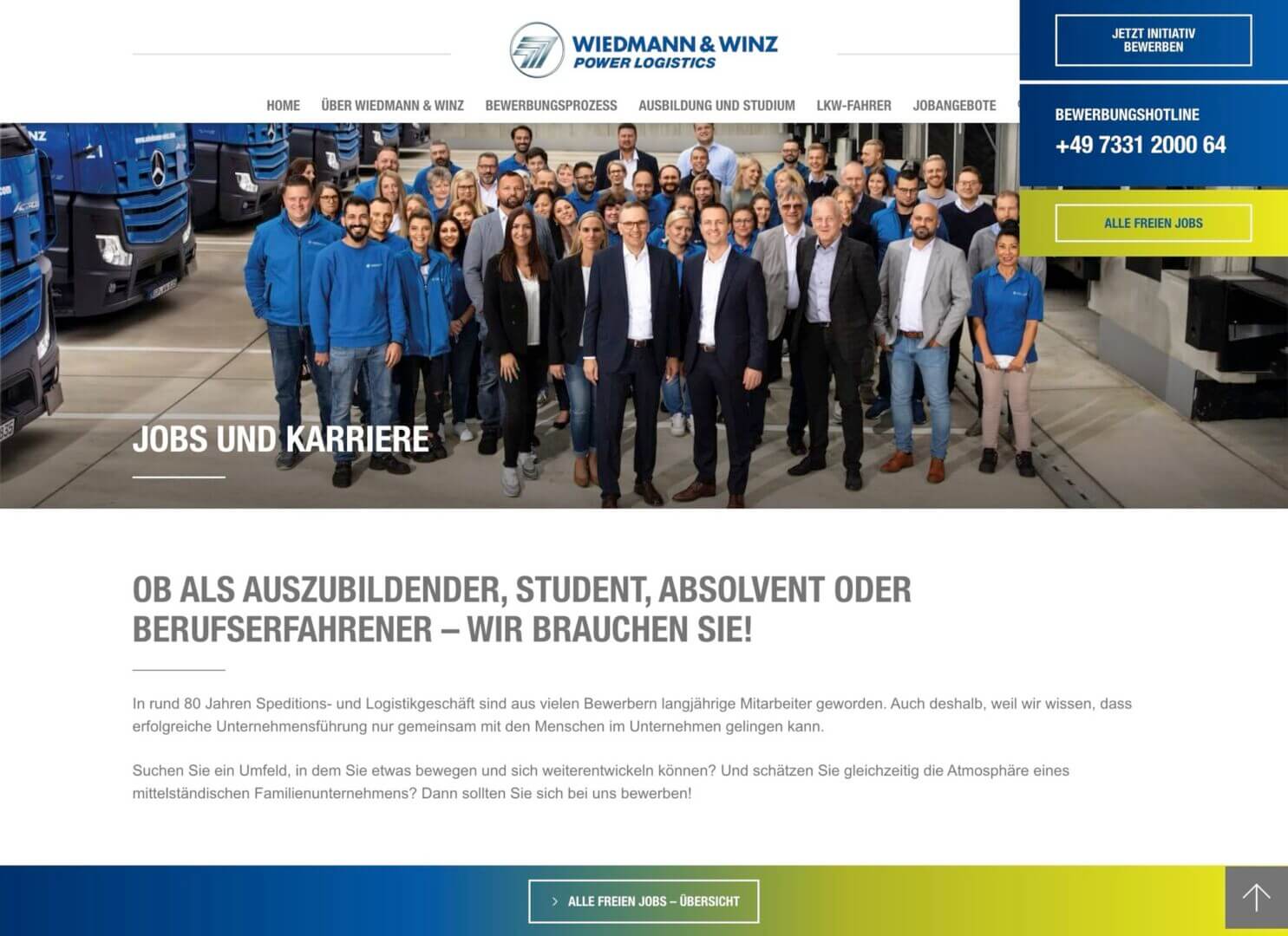 Karriereportal von Wiedmann & Winz mit Google-for-Jobs-Anbindung